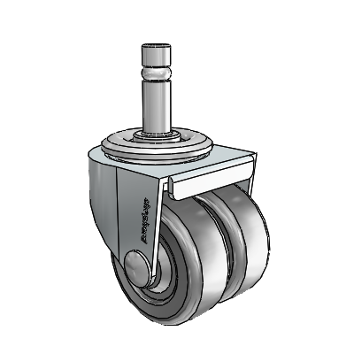 00 Series Grip Ring Zinc Swivel Caster with 2 x .8125 Loden Grey Hard Rubber Wheel