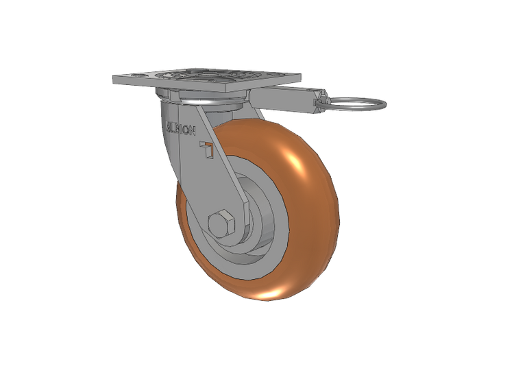16 Series Top Plate Swivel Caster with 6 x 2 Butterscotch Tread on Aluminum Core PM - Round Polyurethane (Aluminum Core) Wheel