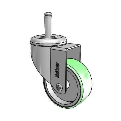 Chrome Hospital CH Grip Ring Stem Swivel Caster with 3 x 1.25 Antimicrobial Rubber Wheel