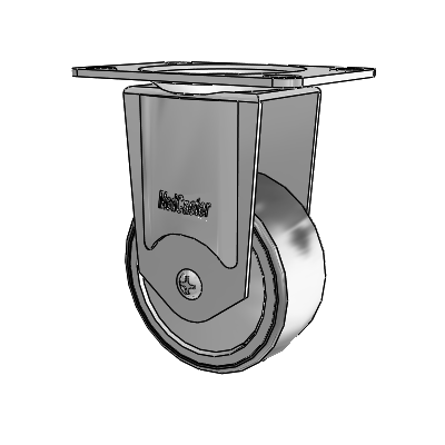 Chrome Hospital Antistatic Top Plate Rigid Caster with 3 x 1.25 Conductive Rubber Wheel