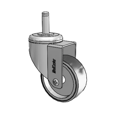 Chrome Hospital Antistatic Grip Ring Stem Swivel Caster with 3 x 1.25 Conductive Rubber Wheel