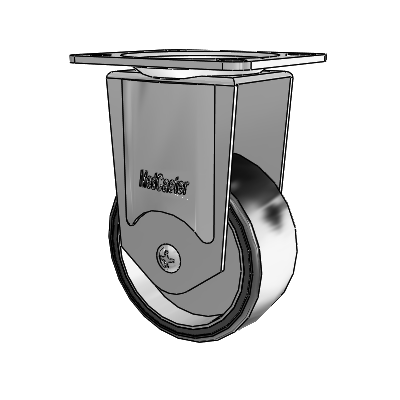 Chrome Hospital CH Top Plate Rigid Caster with 3 x 1.25 Polyurethane TPU Wheel
