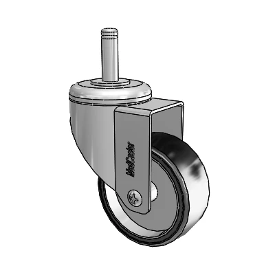 Chrome Hospital CH Grip Ring Stem Swivel Caster with 3 x 1.25 Polyurethane TPU Wheel