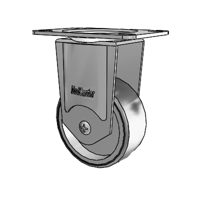 Chrome Hospital CH Top Plate Rigid Caster with 3 x 1.25 Thermoplastic Rubber Wheel