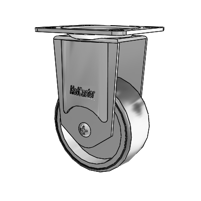 Chrome Hospital CH Top Plate Rigid Caster with 3 x 1.25 Thermoplastic Rubber Wheel