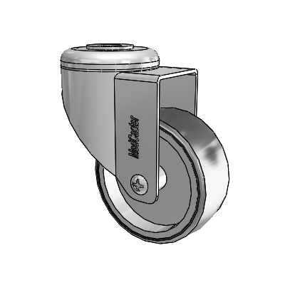 Chrome Hospital CH Hollow Kingpin (Unassembled Caster) Swivel Caster with 3 x 1.25 Thermoplastic Rubber Wheel