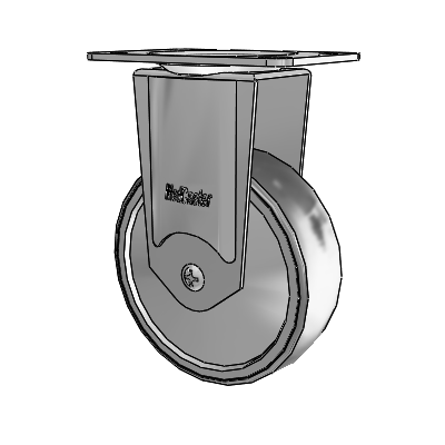Chrome Hospital Antistatic Top Plate Rigid Caster with 4 x 1.25 Conductive Rubber Wheel