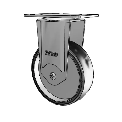 Chrome Hospital CH Top Plate Rigid Caster with 4 x 1.25 Polyurethane TPU Wheel