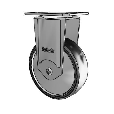 Chrome Hospital CH Top Plate Rigid Caster with 4 x 1.25 Polyurethane TPU Wheel