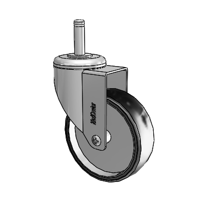 Chrome Hospital CH Grip Ring Stem Swivel Caster with 4 x 1.25 Polyurethane TPU Wheel