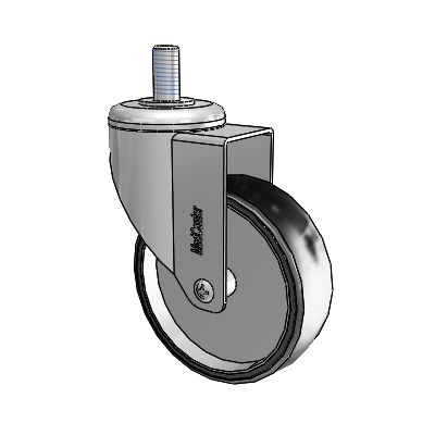 Chrome Hospital CH Threaded Stem Swivel Caster with 4 x 1.25 Polyurethane TPU Wheel