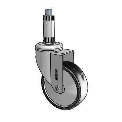 Chrome Hospital CH Expanding Adapter (Nylon) Swivel Caster with 4 x 1.25 Polyurethane TPU Wheel