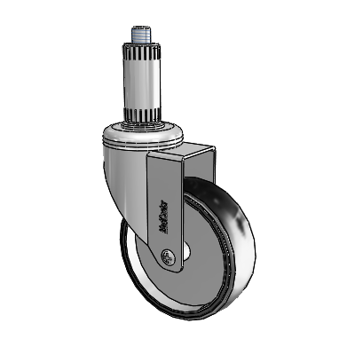 Chrome Hospital CH Expanding Adapter (Nylon) Swivel Caster with 4 x 1.25 Polyurethane TPU Wheel