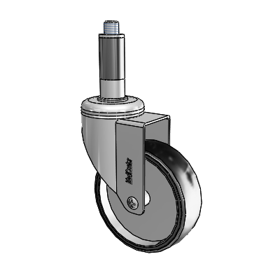 Chrome Hospital CH Expanding Adapter (Rubber) Swivel Caster with 4 x 1.25 Polyurethane TPU Wheel
