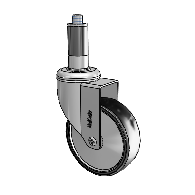 Chrome Hospital CH Expanding Adapter (Rubber) Swivel Caster with 4 x 1.25 Polyurethane TPU Wheel