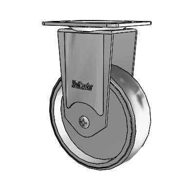 Chrome Hospital CH Top Plate Rigid Caster with 4 x 1.25 Thermoplastic Rubber Wheel