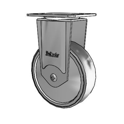 Chrome Hospital CH Top Plate Rigid Caster with 4 x 1.25 Thermoplastic Rubber Wheel