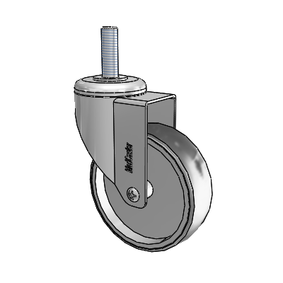Chrome Hospital CH Threaded Stem Swivel Caster with 4 x 1.25 Thermoplastic Rubber Wheel