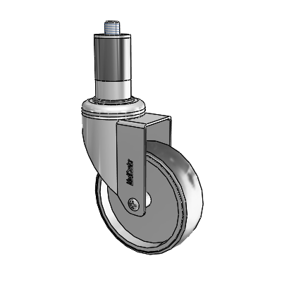 Chrome Hospital CH Expanding Adapter (Rubber) Swivel Caster with 4 x 1.25 Thermoplastic Rubber Wheel
