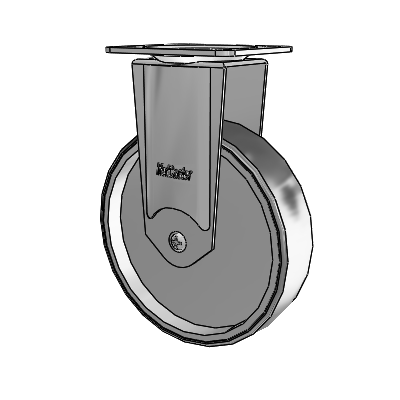 Chrome Hospital Antistatic Top Plate Rigid Caster with 5 x 1.25 Conductive Rubber Wheel