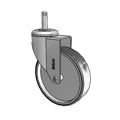 Chrome Hospital Antistatic Grip Ring Stem Swivel Caster with 5 x 1.25 Conductive Rubber Wheel