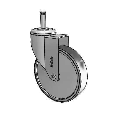 Chrome Hospital Antistatic Grip Ring Stem Swivel Caster with 5 x 1.25 Conductive Rubber Wheel