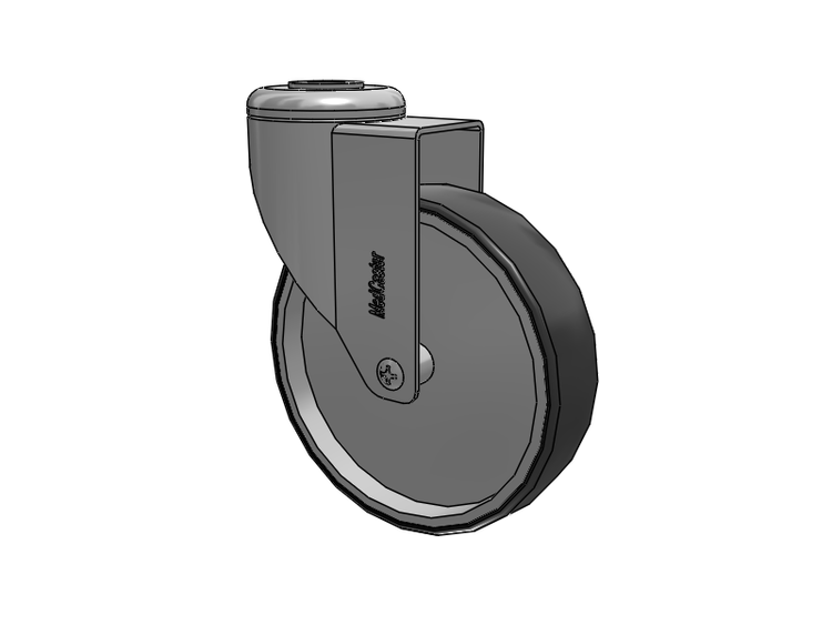 Chrome Hospital CH Hollow Kingpin Caster with 5 x 1.25 Conductive Rubber Wheel
