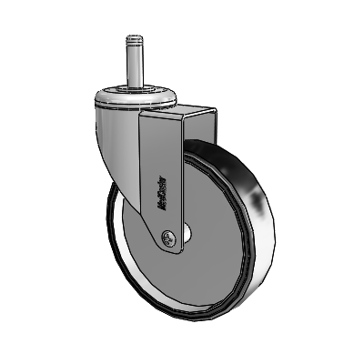 Chrome Hospital CH Grip Ring Stem Swivel Caster with 5 x 1.25 Polyurethane TPU Wheel