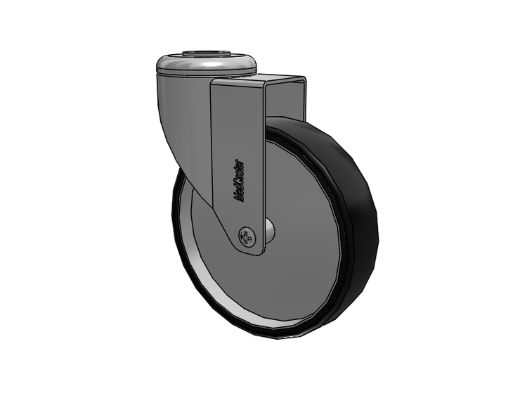 Chrome Hospital CH Hollow Kingpin Caster with 5 x 1.25 Polyurethane TPU Wheel