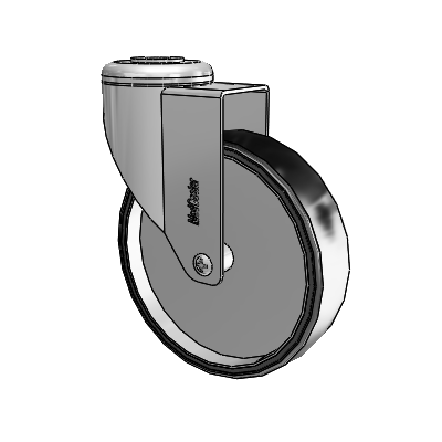 Chrome Hospital CH Hollow Kingpin (Unassembled Caster) Swivel Caster with 5 x 1.25 Polyurethane TPU Wheel