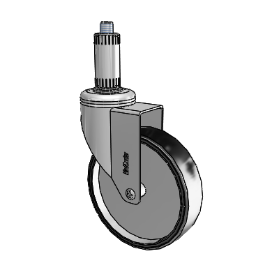 Chrome Hospital CH Expanding Adapter (Nylon) Swivel Caster with 5 x 1.25 Polyurethane TPU Wheel
