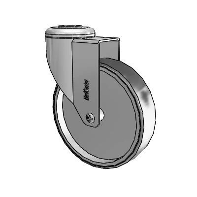 Chrome Hospital CH Hollow Kingpin (Unassembled Caster) Swivel Caster with 5 x 1.25 Thermoplastic Rubber Wheel