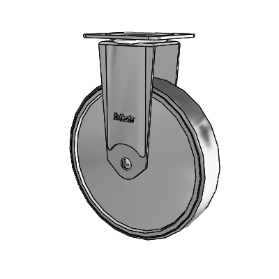 Chrome Hospital Antistatic Top Plate Rigid Caster with 6 x 1.25 Conductive Rubber Wheel