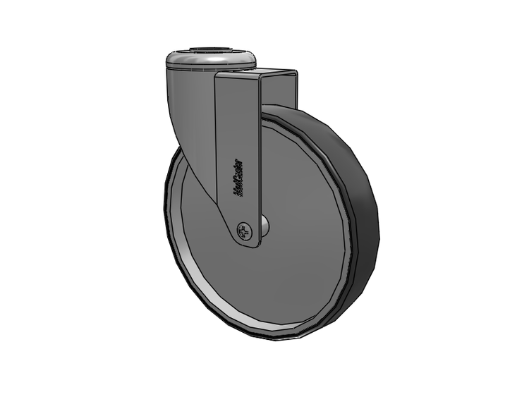 Chrome Hospital CH Hollow Kingpin Caster with 6 x 1.25 Conductive Rubber Wheel