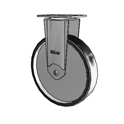 Chrome Hospital CH Top Plate Rigid Caster with 6 x 1.25 Polyurethane TPU Wheel