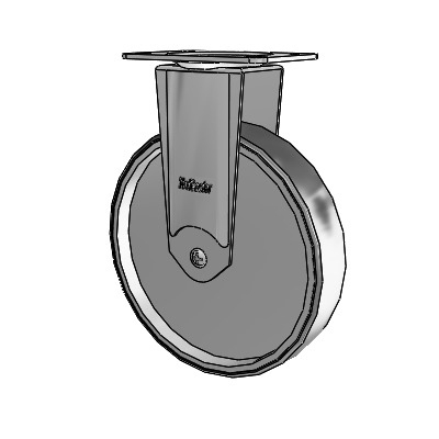 Chrome Hospital CH Top Plate Rigid Caster with 6 x 1.25 Thermoplastic Rubber Wheel
