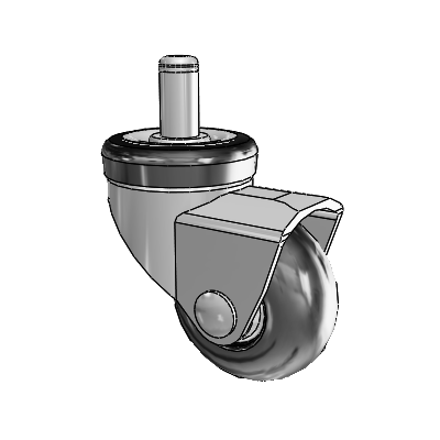 NeoTeq Grip Ring Stem Swivel Caster with 2 x 1 Neoprene Rubber Wheel