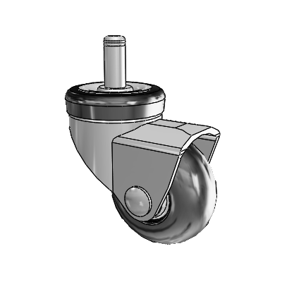 NeoTeq Grip Ring Stem Swivel Caster with 2 x 1 Neoprene Rubber Wheel