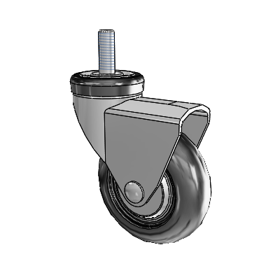 NeoTeq Threaded Stem Swivel Caster with 3 x 1 Neoprene Rubber Wheel