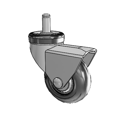 NeoTeq Grip Ring Stem Swivel Caster with 2.5 x 1 Neoprene Rubber Wheel