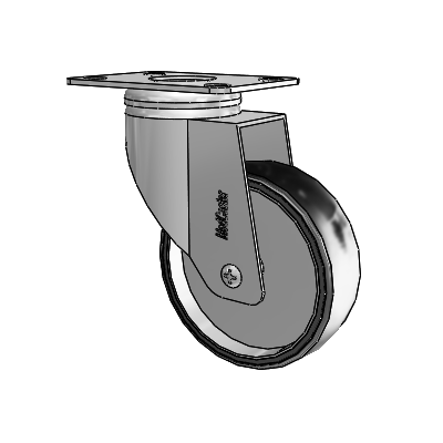Chrome Hospital CX Top Plate Swivel Caster with 4 x 1.25 Polyurethane TPU Wheel