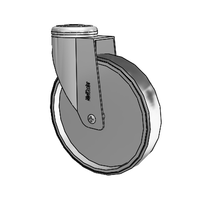 Chrome Hospital CX Hollow Kingpin Swivel Caster with 6 x 1.25 Thermoplastic Rubber Wheel