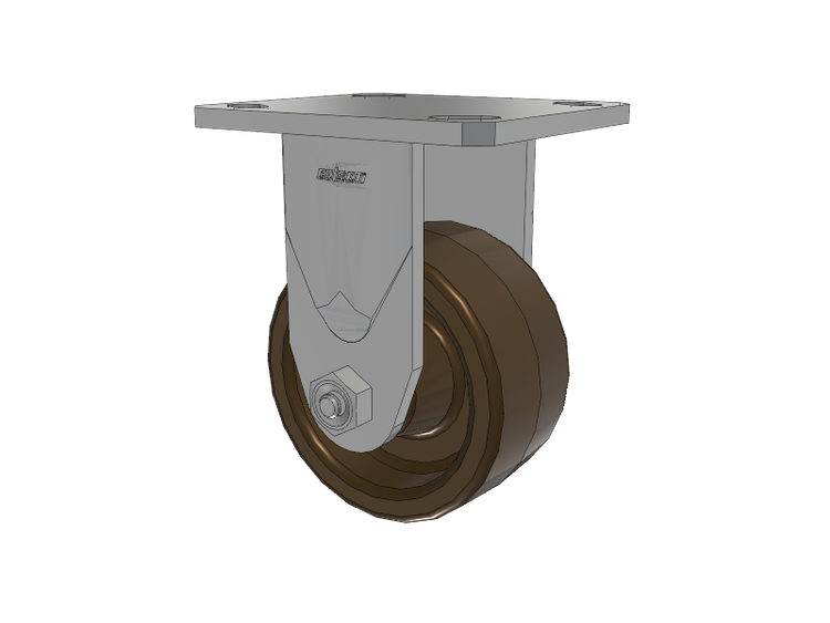 Defender D4 Series Stainless Steel Casters Stainless Steel Top Plate Rigid with 4 Phenolic - Hi-Temp Wheel