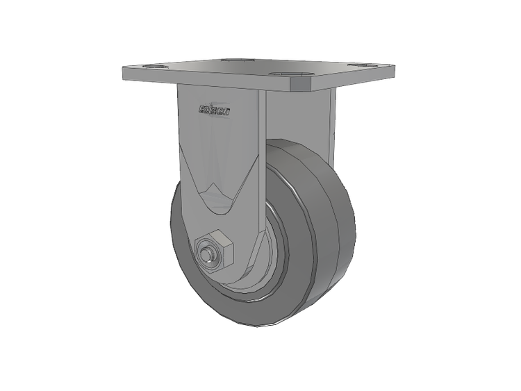 Defender D4 Series Stainless Steel Casters Stainless Steel Top Plate Rigid with 4 Performa Rubber (Flat/Grey) Wheel