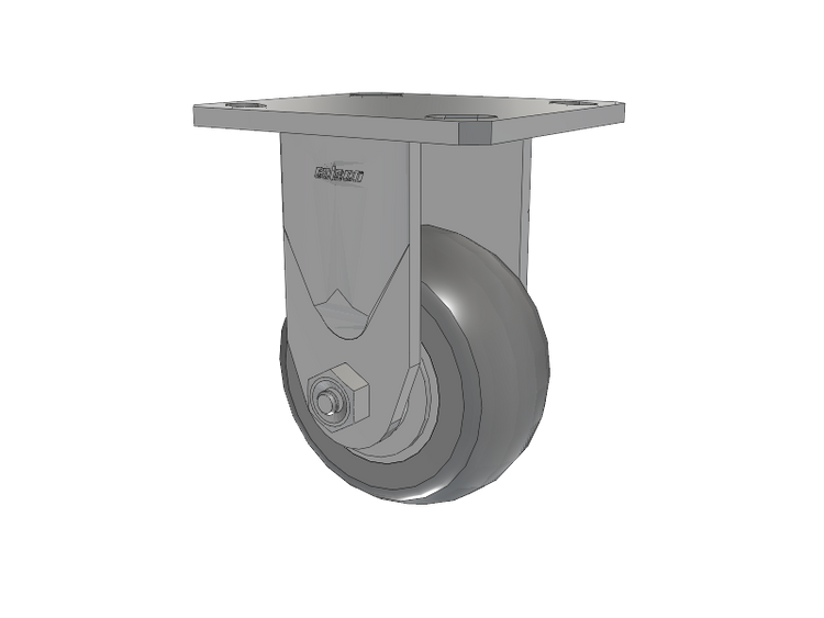 Defender D4 Series Stainless Steel Casters Stainless Steel Top Plate Rigid with 4 Performa Rubber (Round) Wheel