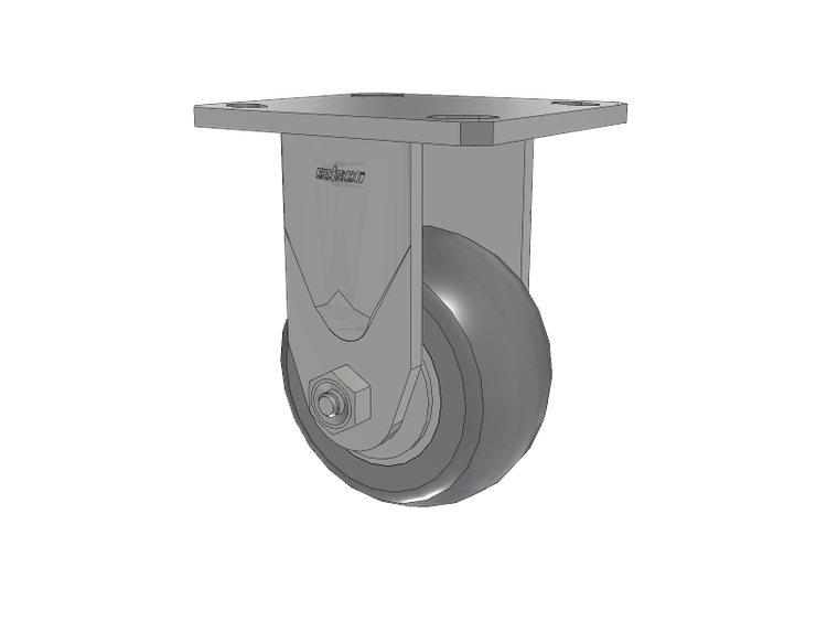 Defender D4 Series Stainless Steel Casters Stainless Steel Top Plate Rigid with 4 Performa Rubber (Round) Wheel