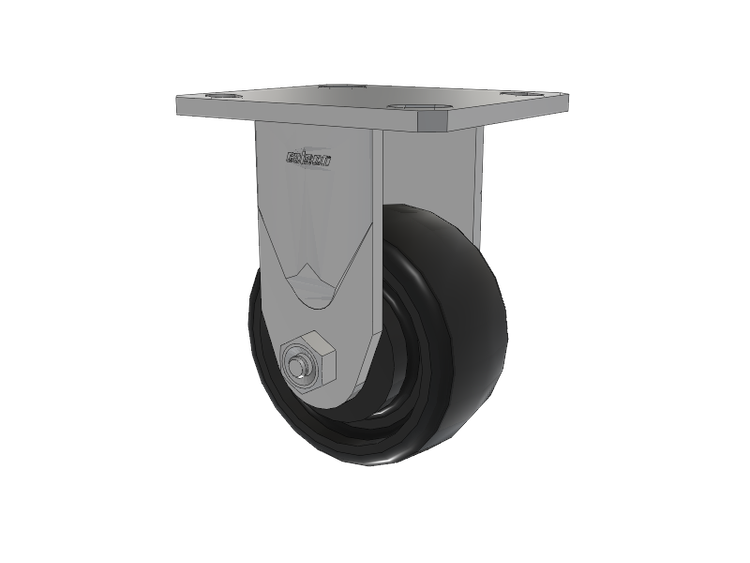 Defender D4 Series Stainless Steel Casters Stainless Steel Top Plate Rigid with 4 Endura Solid Elastomer Wheel