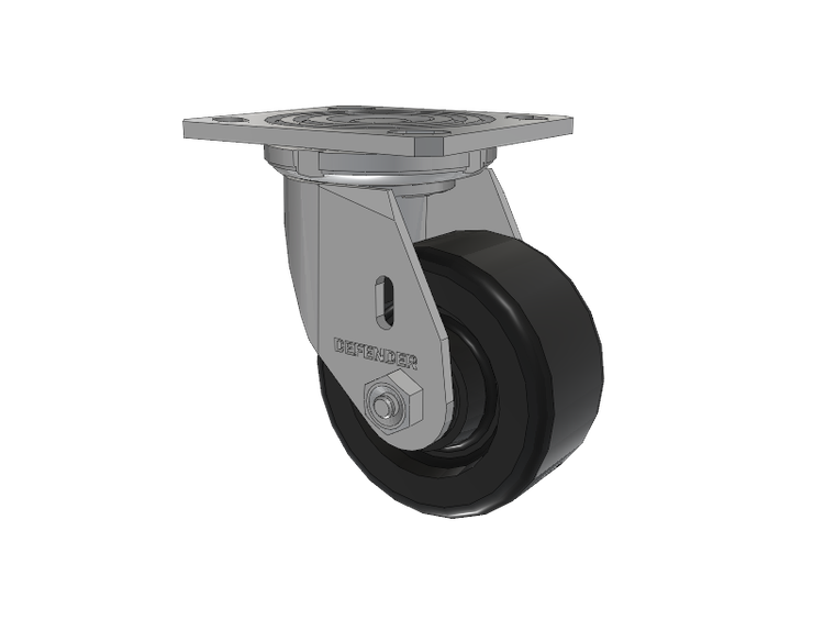 Defender D4 Series Stainless Steel Stainless Steel Top Plate Swivel Caster with 4 Phenolic Wheel
