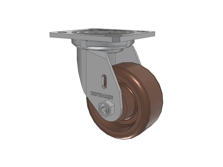 Defender D4 Series Stainless Steel Stainless Steel Top Plate Swivel Caster with 4 Thermo Hi-Temp Wheel