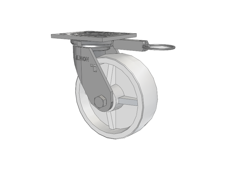 16 Series Top Plate Swivel Caster with 6 x 2 White Polypropylene RW - Polypropylene (Retort) Wheel
